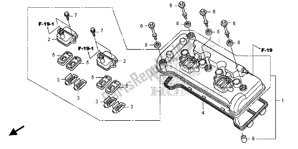 All parts for the Cylinder Head Cover of the Honda CB 1000 RA 2013