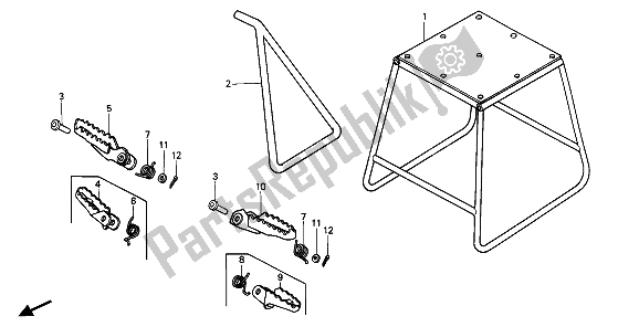 All parts for the Stand & Step of the Honda CR 125R 1987