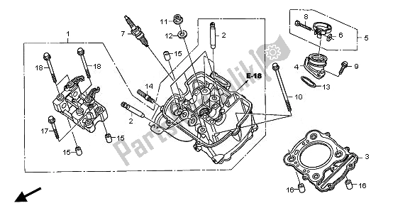 All parts for the Front Cylinder Head of the Honda XL 700V Transalp 2010