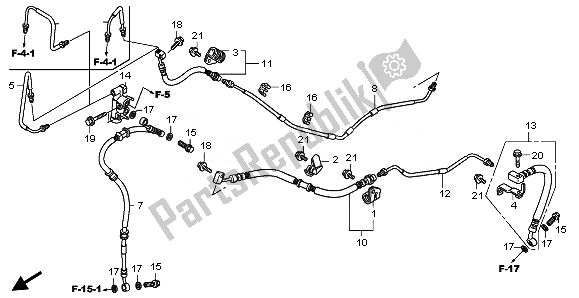 All parts for the Rear Brake Pipe of the Honda FJS 400D 2010