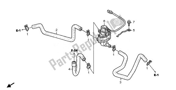 All parts for the Air Injection Control Valve of the Honda ST 1300A 2010