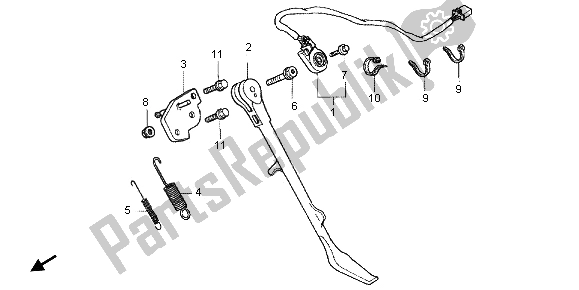 All parts for the Side Stand of the Honda VT 750C 2006