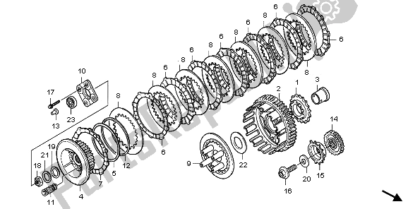 All parts for the Clutch of the Honda VT 750C 2009