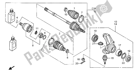 Todas as partes de Junta Frontal do Honda TRX 650 FA Fourtrax Rincon 2003