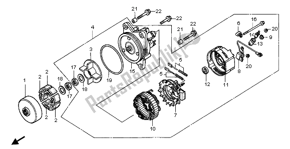 Todas las partes para Generador de Honda GL 1500A 1996