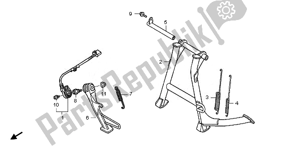 All parts for the Stand of the Honda NT 700V 2008