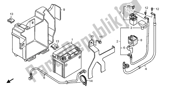 All parts for the Battery of the Honda XL 125V 2008