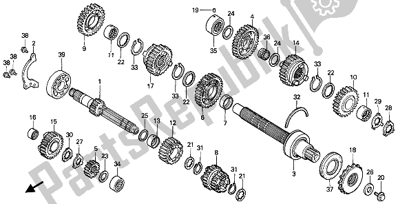 All parts for the Transmission of the Honda VFR 750F 1994