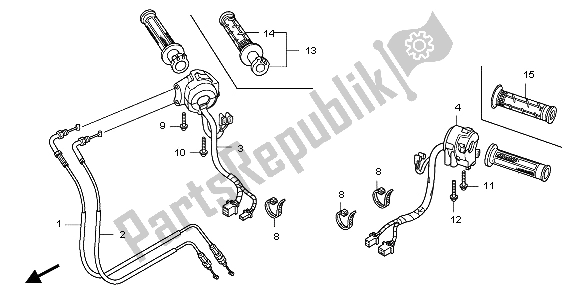 Todas las partes para Interruptor Y Cable de Honda CBF 1000A 2007