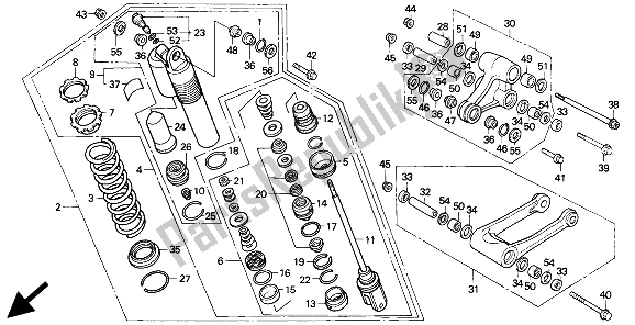 Todas las partes para Cojín Trasero de Honda CR 500R 1994