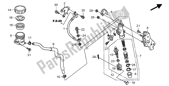 Tutte le parti per il Rr. Pompa Freno del Honda VFR 1200F 2011