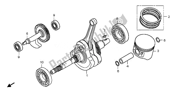 All parts for the Crankshaft & Piston of the Honda TRX 500 FE Foretrax Foreman ES 2011