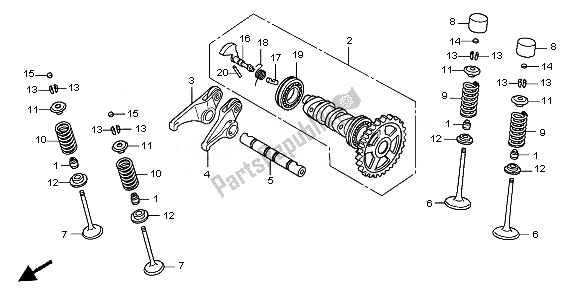 Tutte le parti per il Albero A Camme E Valvola del Honda CRF 450R 2010