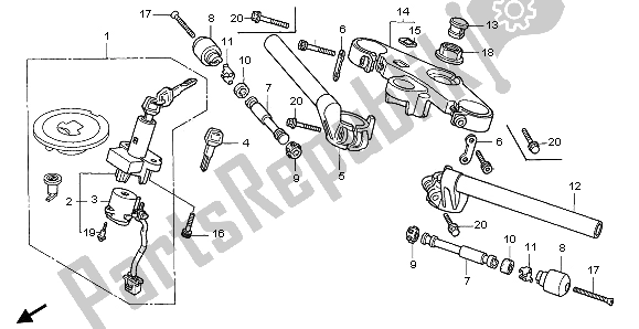 Tutte le parti per il Gestire Il Tubo E Il Ponte Superiore del Honda CBR 900 RR 1996