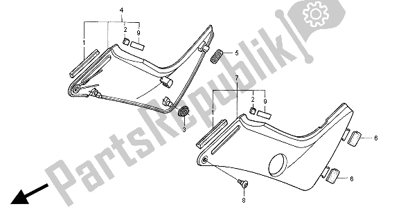 All parts for the Side Cover of the Honda NT 650V 2000