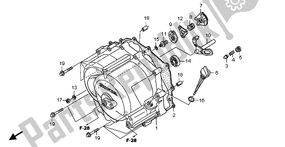 Tutte le parti per il Coperchio Del Carter Anteriore del Honda TRX 250 EX Sportrax 2002