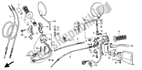 Todas las partes para Interruptor Y Cable Y Palanca de Honda XL 1000 VA 2004