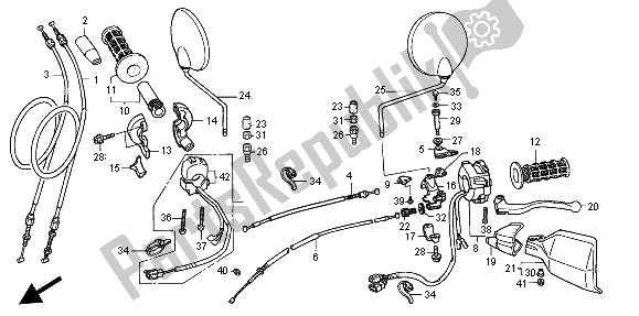 Todas as partes de Interruptor E Cabo E Alavanca do Honda XL 1000 VA 2004