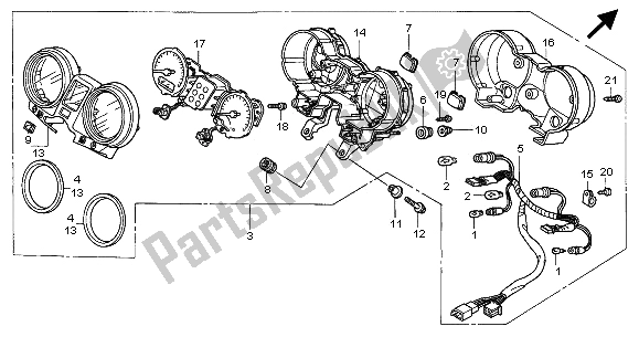 All parts for the Meter (kmh) of the Honda CB 900F Hornet 2005