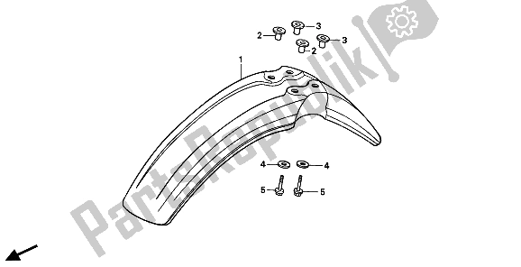 All parts for the Front Fender of the Honda XR 600R 1986