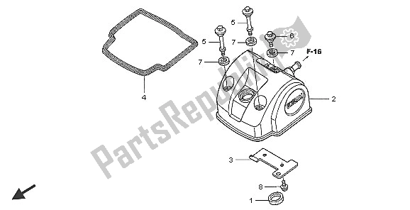 All parts for the Cylinder Head Cover of the Honda CRF 450X 2005