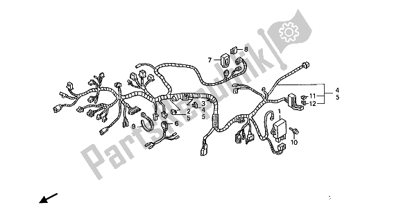 All parts for the Wire Harness of the Honda ST 1100 1990