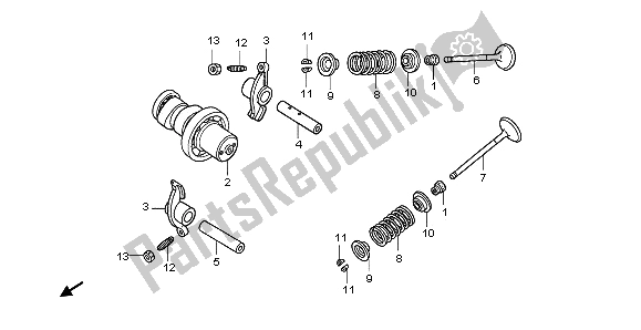 Alle onderdelen voor de Nokkenas & Klep van de Honda PES 125R 2013