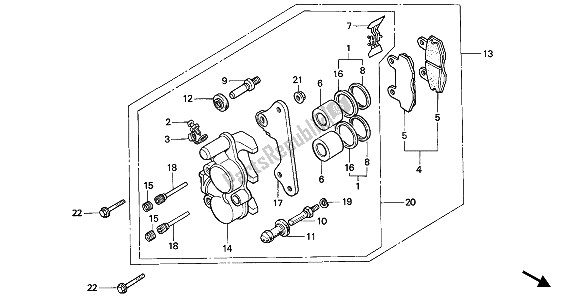 Toutes les pièces pour le étrier De Frein Avant du Honda NSR 50S 1993