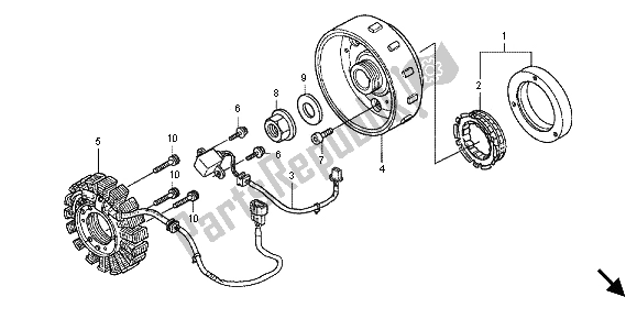 All parts for the Generator of the Honda SH 150 2012