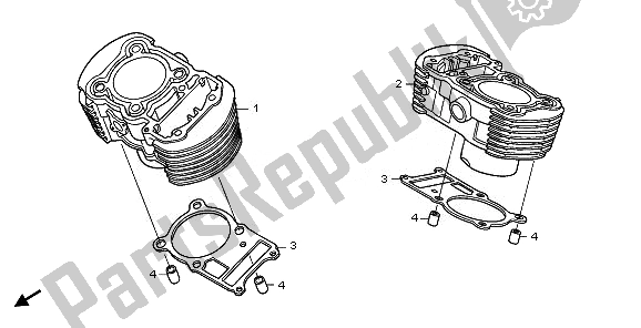 Todas las partes para Cilindro de Honda VT 750C2B 2011