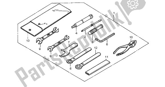 Todas as partes de Ferramentas do Honda VT 125C2 2001