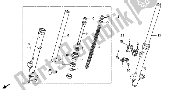 All parts for the Front Fork of the Honda XR 125L 2006