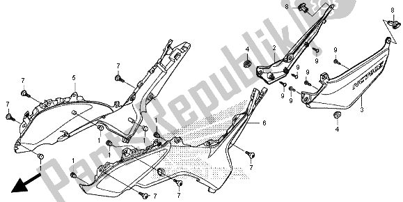 Tutte le parti per il Coperchio Laterale del Honda NC 700 SD 2012
