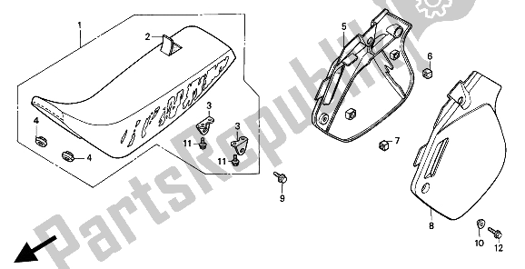 Todas as partes de Assento E Tampa Lateral do Honda CR 500R 2 1993