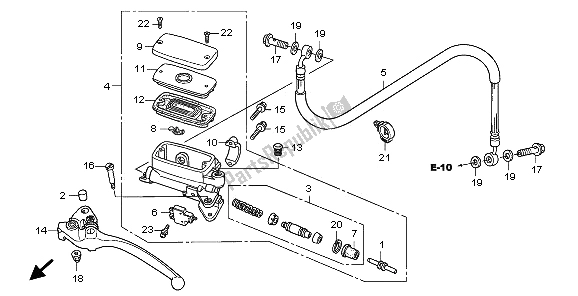 All parts for the Clutch Master Cylinder of the Honda CBF 1000S 2009