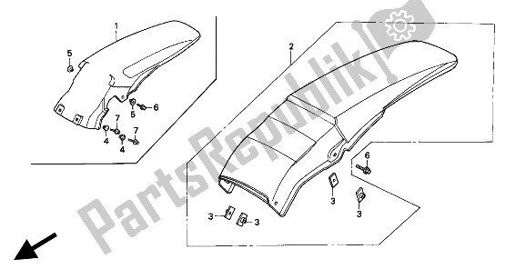 Todas las partes para Guardabarros Trasero de Honda CR 250R 1993