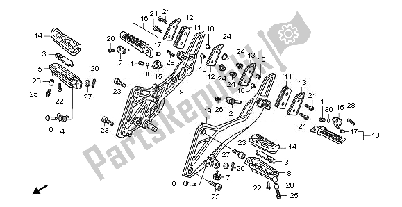 Tutte le parti per il Passo del Honda CB 600F Hornet 2011