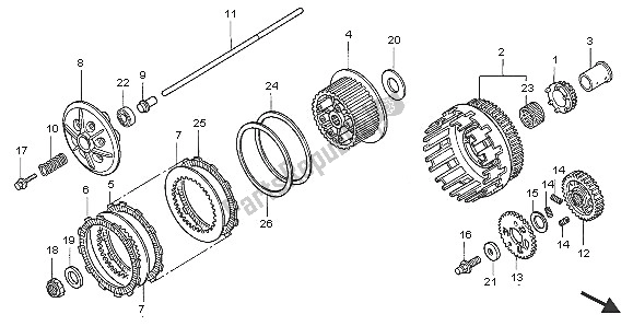 Todas las partes para Embrague de Honda VTR 1000 SP 2005