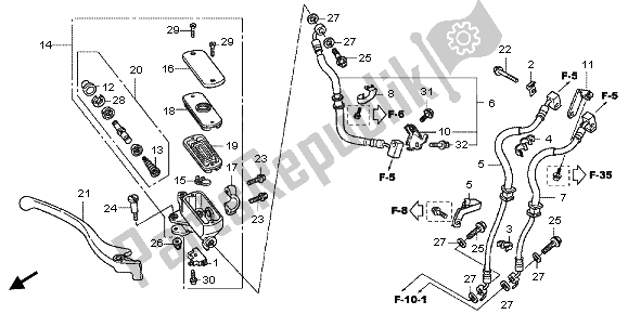 All parts for the Brake Master Cylinder of the Honda NC 700 XA 2013