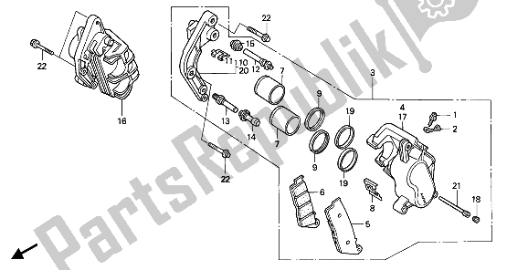 Toutes les pièces pour le étrier De Frein Avant du Honda CBR 1000F 1989