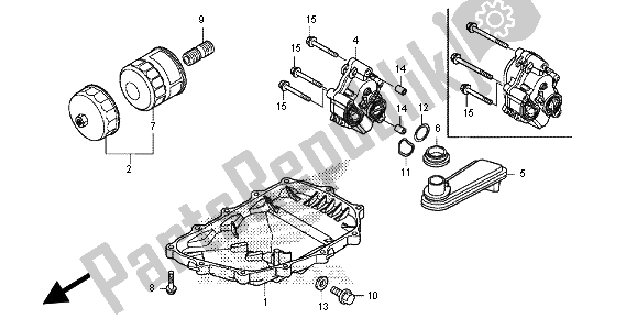 Alle onderdelen voor de Oliepan & Oliepomp van de Honda NC 700 SA 2012