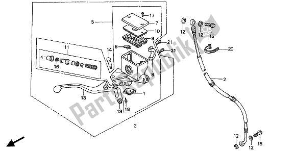 All parts for the Fr. Brake Master Cylinder of the Honda CN 250 1 1994