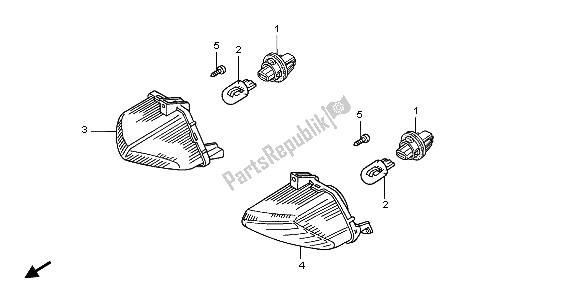 All parts for the Winker of the Honda VFR 800 2007