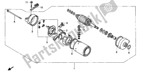 All parts for the Starting Motor of the Honda CBR 600F 1991