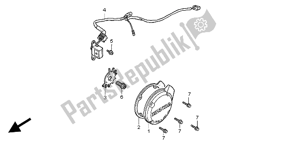 All parts for the Pulse Generator of the Honda CB 750F2 1999
