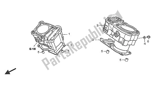 All parts for the Cylinder of the Honda XL 650V Transalp 2005