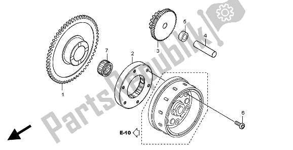 All parts for the Starting Clutch of the Honda CBF 125M 2010