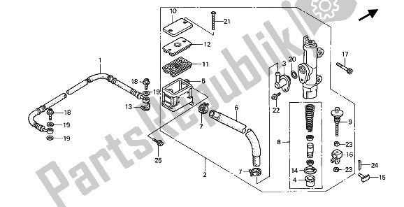 Todas las partes para Rr. Cilindro Maestro Del Freno de Honda VFR 750F 1991