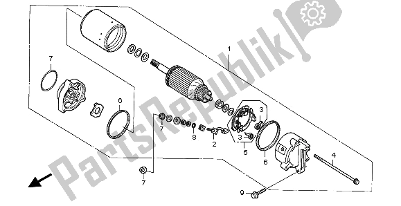 All parts for the Starting Motor of the Honda VF 750C 1996