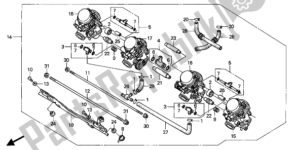 Todas as partes de Carburador (assy.) do Honda CBR 1000F 1994